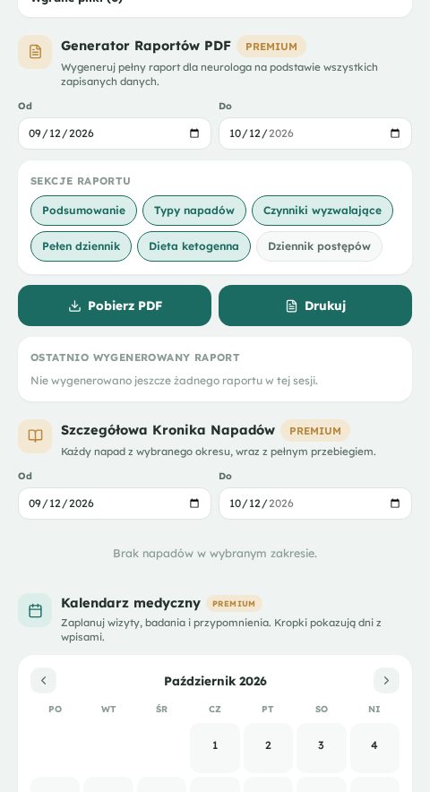 Epilumina — generator raportów PDF dla neurologa
